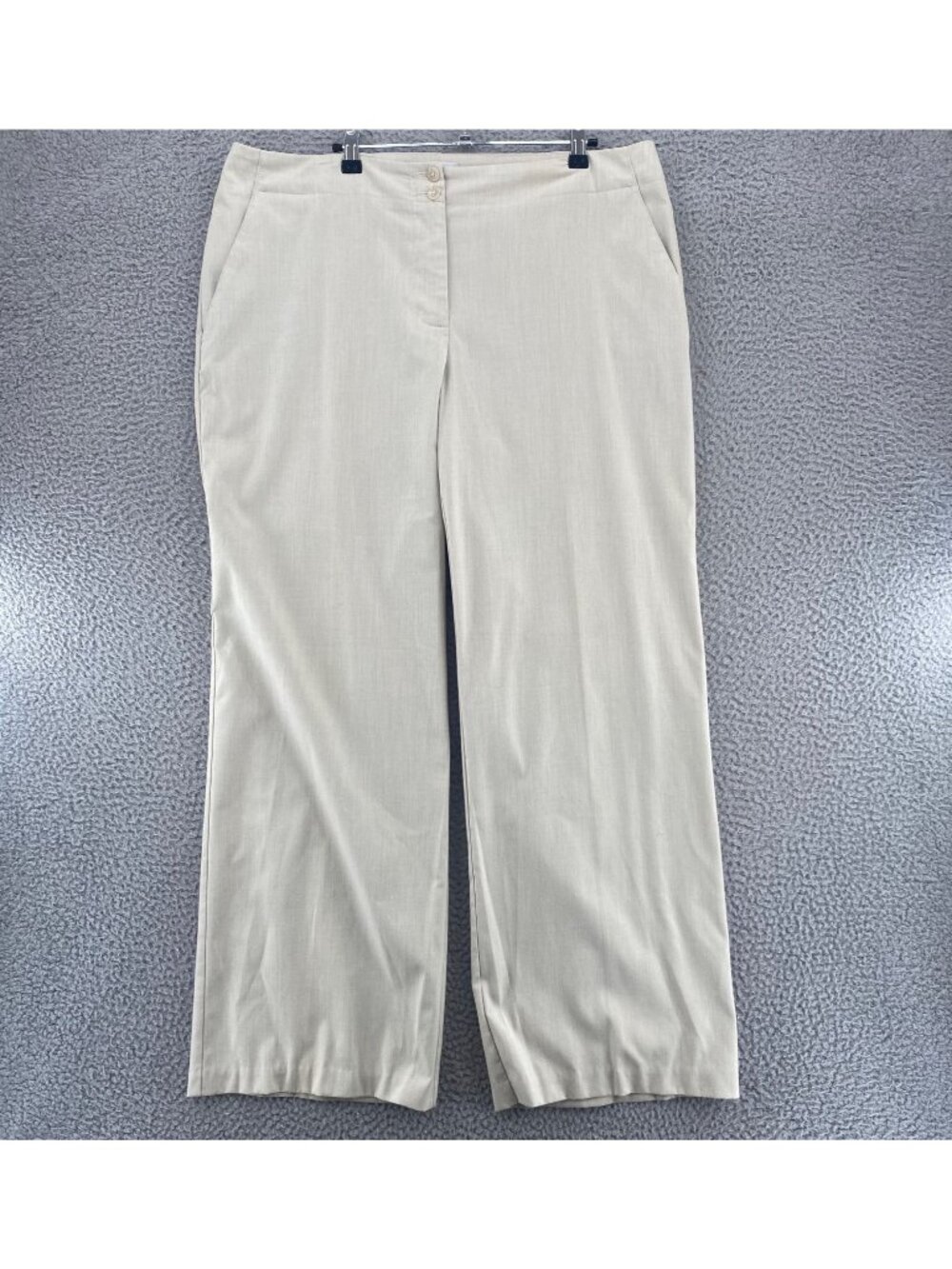 Chicos Pants Womens 3 US 16 Ivory Wide Leg Stretch Pockets Chino Office Career